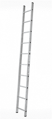 Лестница алюминиевая односекционная 10 ступеней, высота 2.63м