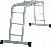  Четырёхсекционная алюминиевая многофункциональная лестница трансформер 2 ступени, высота 2.29м